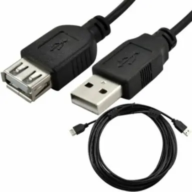 1.5 mtr USB Extension Cable, Black